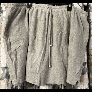 Woman Within Size 3X Heather Grey Elastic & Drawstring Waist Skort. Side Pockets